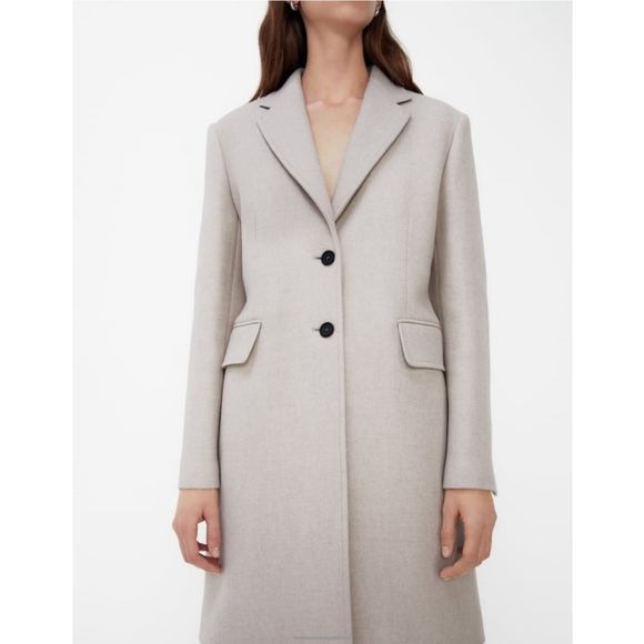 NWT ZARA WOOL COAT STONE COLOR - Picture 5 of 15